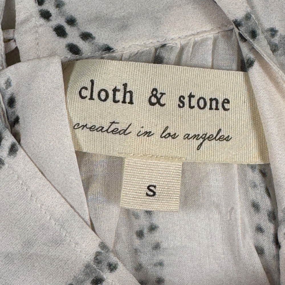 Cloth & Stone Sheer Rayon Button-Down Top Sz S Lightweight Coastal‎ Cottagecore - Picture 3 of 8